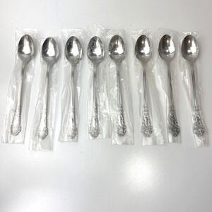 Set Of 8 NEW Iced Tea Spoons Reed & Barton Renais